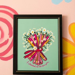 You've Got Mail- Bouquet of Newly Sharpened Pencils 8x10" Art Print (New- Mint)