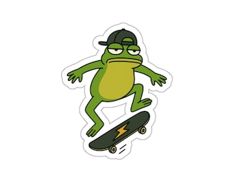 Froge The Frog doet een kickflip