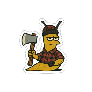 Sticker Sluggy la limace en bûcheron