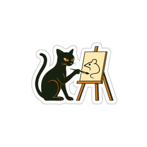 Katz The Cat Painting a Mouse Decal