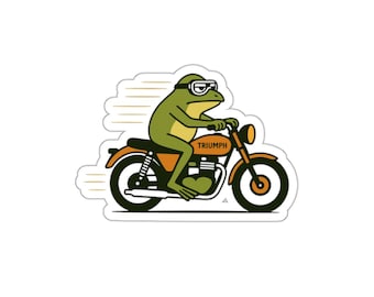 Frog Der Frosch auf einem Triumph Bonneville Motorrad-Aufkleber