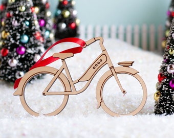 Bicycle Wood Retro Christmas Ornament, Boy Bike or Girl Bike (1)