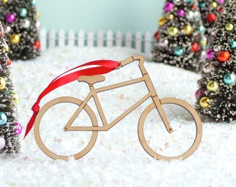 Bicycle Wood Christmas Ornament, Boy or Girl (1)