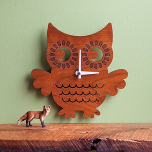 Owl Wooden Nursery Wall Clock, Baby Kids