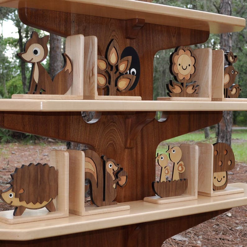 Wood Animal Fox Nursery Bookend Woodland Forest Theme Decor Etsy