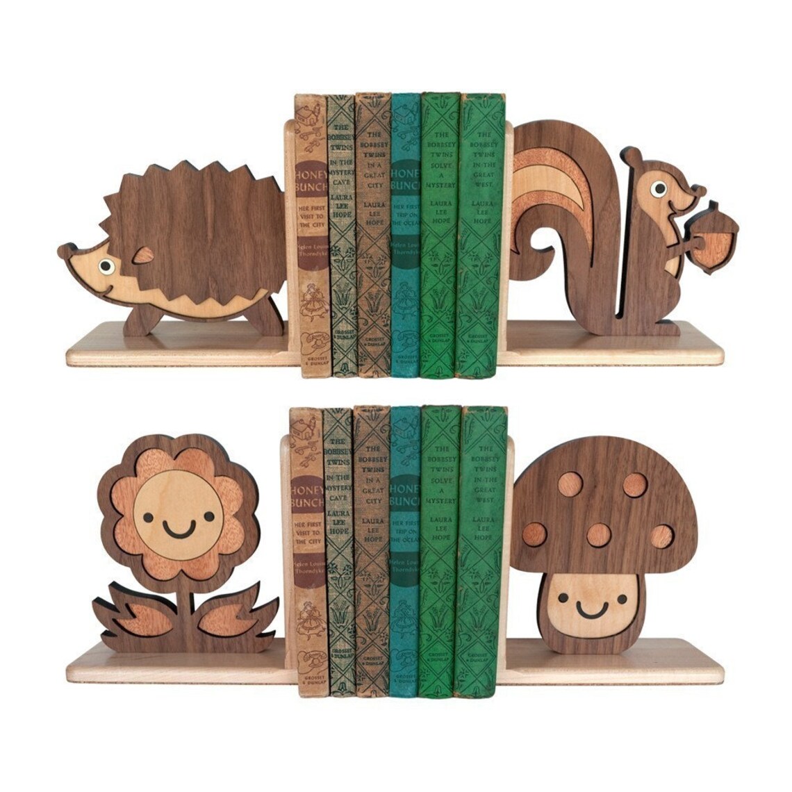 Wooden Nursery Bookends Woodland Baby or Kids Wood Heirloom Etsy