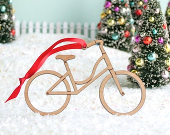 Bicycle Wood Christmas Ornament, Boy Bike or Girl Bike (1)