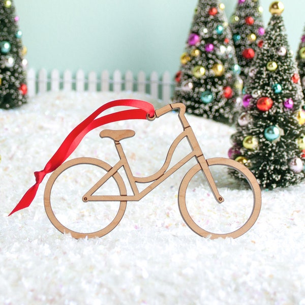 Bicycle Wood Christmas Ornament, Boy Bike or Girl Bike (1)