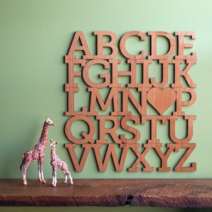 Wood Alphabet Letters Wall Hanging Nursery Decor