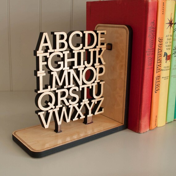 Wooden Alphabet Nursery Bookend Abc Room Decor Wood Letters Image 0