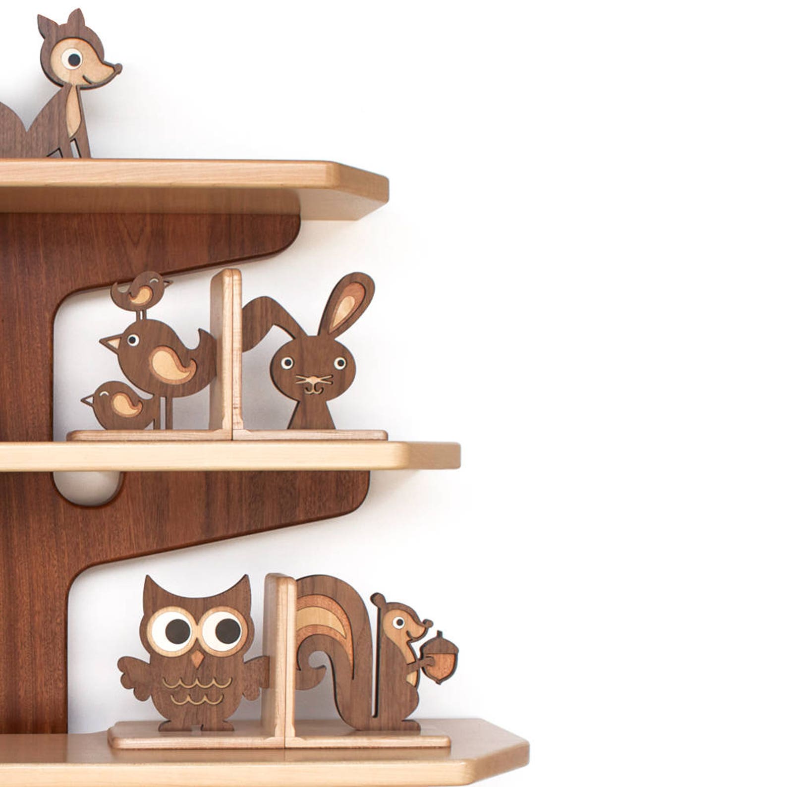 Wooden Nursery Bookends Woodland Baby or Kids Wood Heirloom Etsy