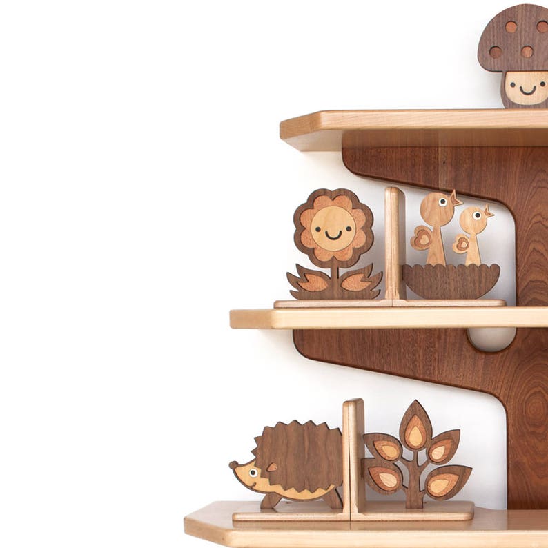 Wooden Nursery Bookends Woodland Baby or Kids Wood Heirloom Etsy