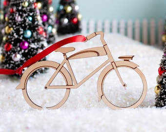 Bicycle Wood Retro Christmas Ornament, Boy Bike or Girl Bike (1)