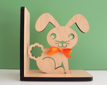 Bunny Wood Bookend Modern Baby Nursery Children