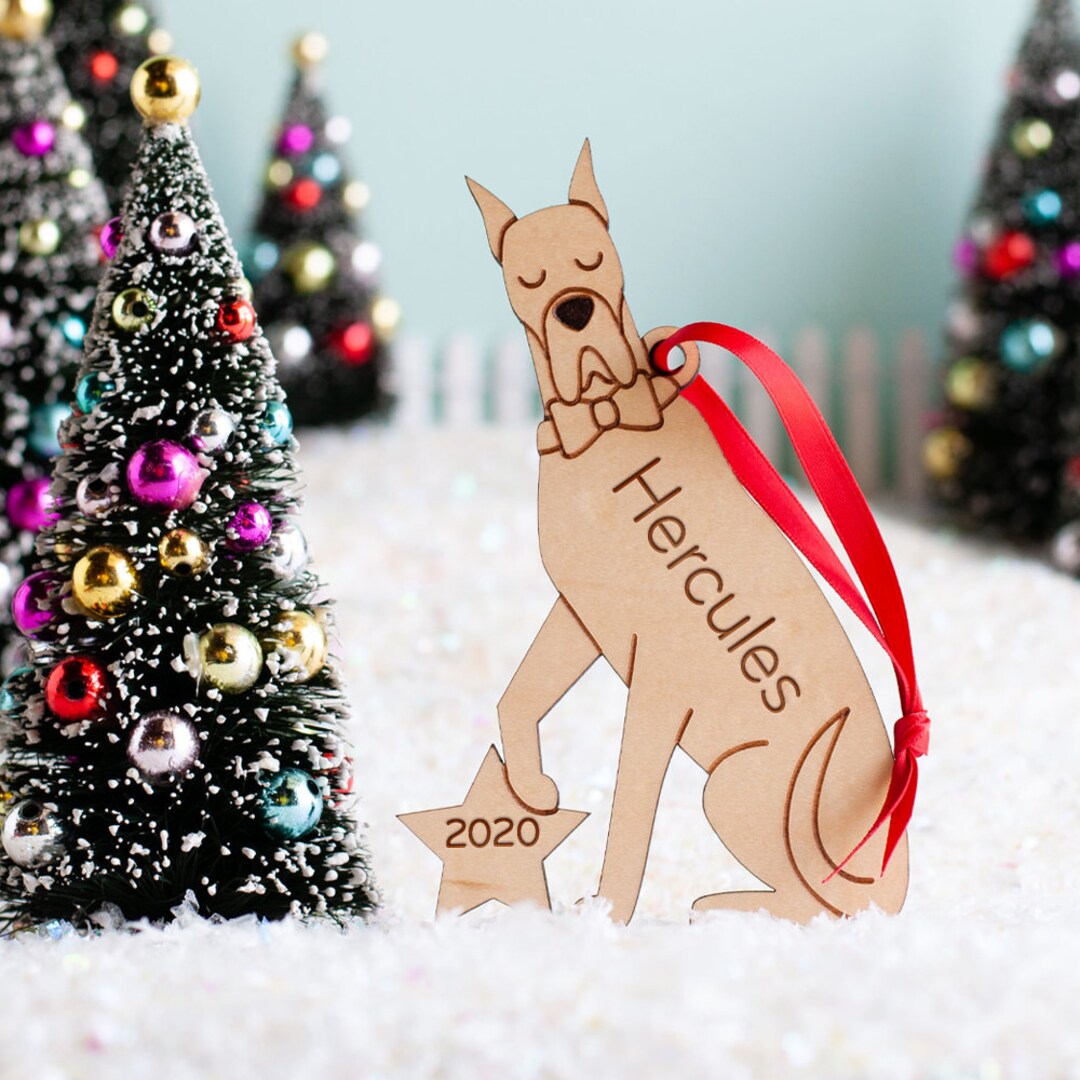 Great Dane Dog Wood Christmas Ornament Personalized - Etsy