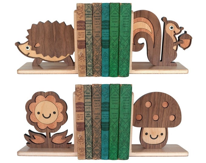 SALE 2 Woodland Forest Friends Bookend Pair Mix / Match Etsy