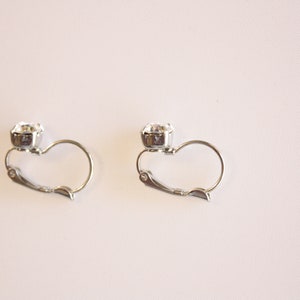 Silver Crystal Leverback Earrings, Wedding Earrings, Earrings for a Bride image 5