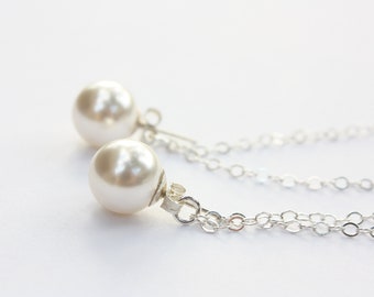 Frost Pearl Chain Earrings