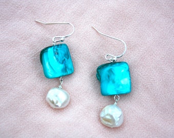 Turquoise Shell Earrings