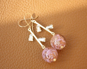 Pink Murano Glass Earrings