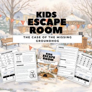 Groundhog Day Kids Escape Room Printable, February Holiday Classroom Game, Winter Puzzle Mystery Activity, No Prep PDF, Weather Forecast Fun