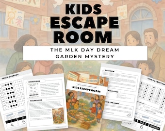 MLK Day Kids Escape Room, Martin Luther King Jr Printable Game for Classrooms & Home, Civil Rights Puzzle Activity, Black History Month PDF