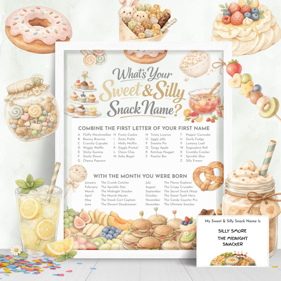 What is Your Sweet & Silly Snack Name Game Generator, Kids Activity ...