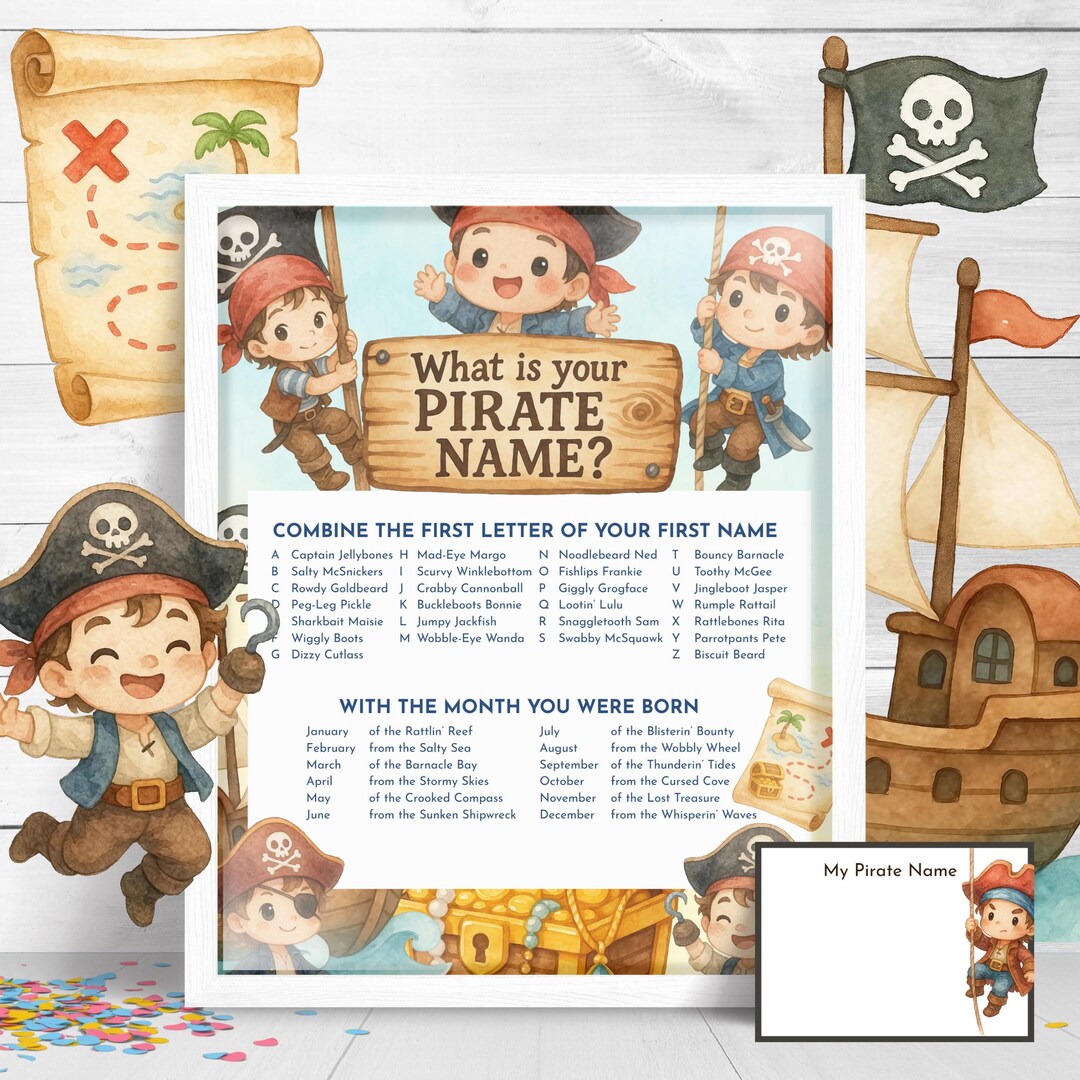 What’s Your Pirate Name? Fun Printable Pirate Party Game for Kids ...