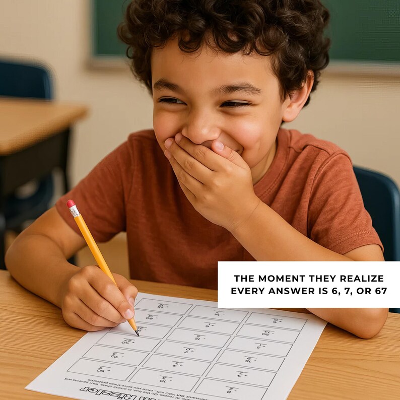 Prank Math Test Printable The 6-7 Worksheet, Funny Math Prank Printable, Classroom Icebreaker ...