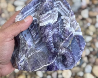 Chevron Amethyst Ganesh Statue 6 Inch - Yoga Studio Decor - Elephant Figurine - Indian Return Gifts - baby shower - Diwali Gifts - Spiritual