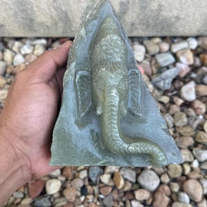 Triangle Jade Ganesh Statue 6 Inch - Yoga Studio Decor - Elephant Figurine - Indian Return Gifts - baby shower - Diwali Gifts - Spiritual