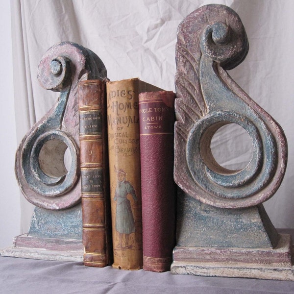 FREE SHIPPING - Pair of Salvaged Victorian Scroll Corbels for Architectural Restoration