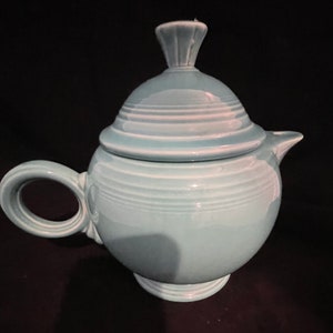2 PRICED SEPARATELY Homer Laughlin Turquoise Fiesta Ware Ring Handle Tea Pot, Vintage, MCM, Cottage Decor, Country Living, Retro, Art Deco