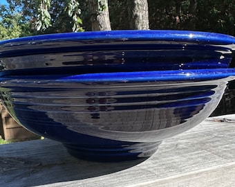 Vintage Fiestaware Homer Laughlin Cobalt Blue Footed Serving Bowls, (PRICED SEPARATELY) Mid Century Modern, Farmhouse Decor, Country Living