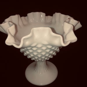 Vintage Fenton Milk Glass Hobnail Vase