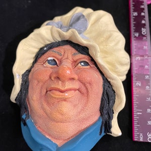 Bossons of England Chalkware Head Wall Hanging Sara Gamp Circa 1964