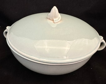 Vintage Lu-Ray Pastels Surf Green Covered Casserole Dish