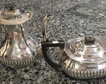 Victorian Silver Treble Plate Tea Set: Simpson Hall & Miller, 1868