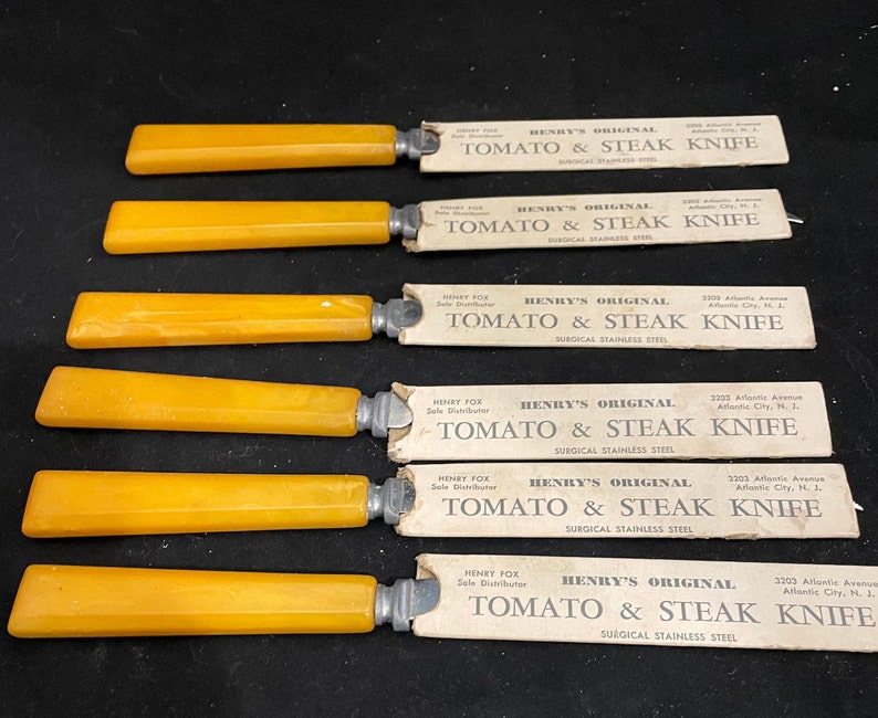 Midcentury 6 Henry's Original Steak & Tomato Knives Etsy