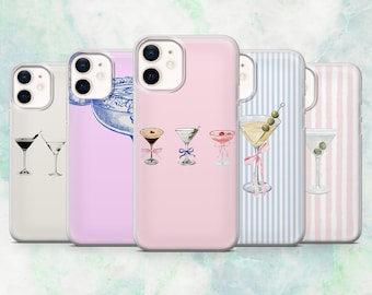 Martini Handy Hülle Cocktail Drinks Cover für iPhone 16, 15, 14, 13, 12 Samsung S25, S24, S23, A56, A15 Pixel 9A, 9Pro XL, 8A, 8Pro