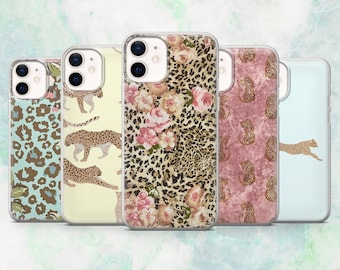 Leopard Phone Case Cheetah Leopard Print Cover for iPhone 16, 15, 14, 13, 12 Samsung S25, S24, S23, A56, A15 Pixel 9A, 9Pro XL, 8A, 8Pro