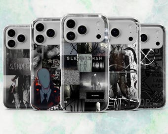 Slender Man Phone Case Horror Aesthetic Cover for iPhone 17, 16, 15, 14, 13, 12 Samsung S26, S25, A17, A57 Pixel 10Pro XL, 9A, 8A, 7A