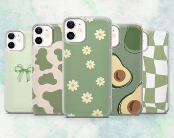 Sage Green Phone Case Minimal Green Earthy Cover for iPhone 16, 15, 14, 13, 12 Samsung S25, S24, S23, A56, A15 Pixel 9A, 9Pro XL, 8A, 8Pro