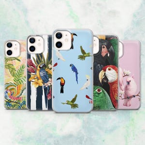 Parrot Phone Case Tropical Bird Cockatoo Cover for iPhone 16, 15, 14, 13, 12, 11 Samsung S25, S24, A16, A56 Pixel 9A, 8A, 7A