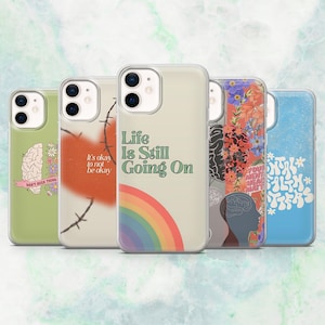 Quote Phone Case Mental Health Self Care Cover for iPhone 16, 15, 14, 13, 12 Samsung S25, S24, S23, A56, A15 Pixel 9A, 9Pro XL, 8A, 8Pro