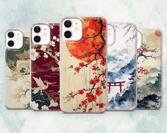 Japanese Phone Case Sakura Oriental Cover for iPhone 17, 16, 15, 14, 13, 12 Samsung S26, S25, A17, A56, Pixel 10Pro XL, 9A 8