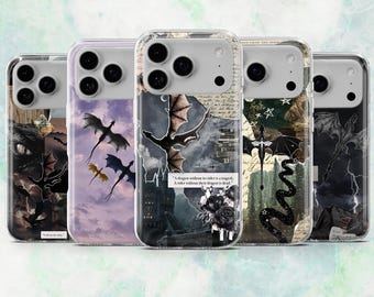 Vierte Flügel Handyhülle Dragon Fantasy Cover passend für iPhone 17, 16, 15, 14, 13, 12 Samsung S25, S24, A16, A56 Pixel 10Pro XL, 9A, 8A, 7A