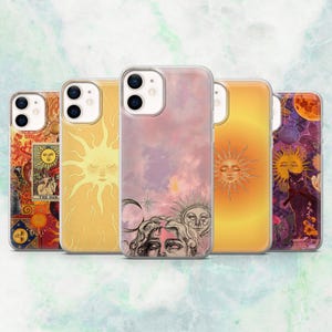 Sun Tarot Phone Case Sun Witchy Astrology Cover for iPhone 16, 15, 14, 13, 12 Samsung S25, S24, S23, A56, A15 Pixel 9A, 9Pro XL, 8A, 8Pro