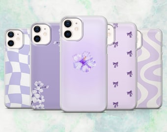 Purple Phone Case Minimal Lavender Violet Cover for iPhone 16, 15, 14, 13, 12 Samsung S25, S24, S23, A56, A15 Pixel 9A, 9Pro XL, 8A, 8Pro