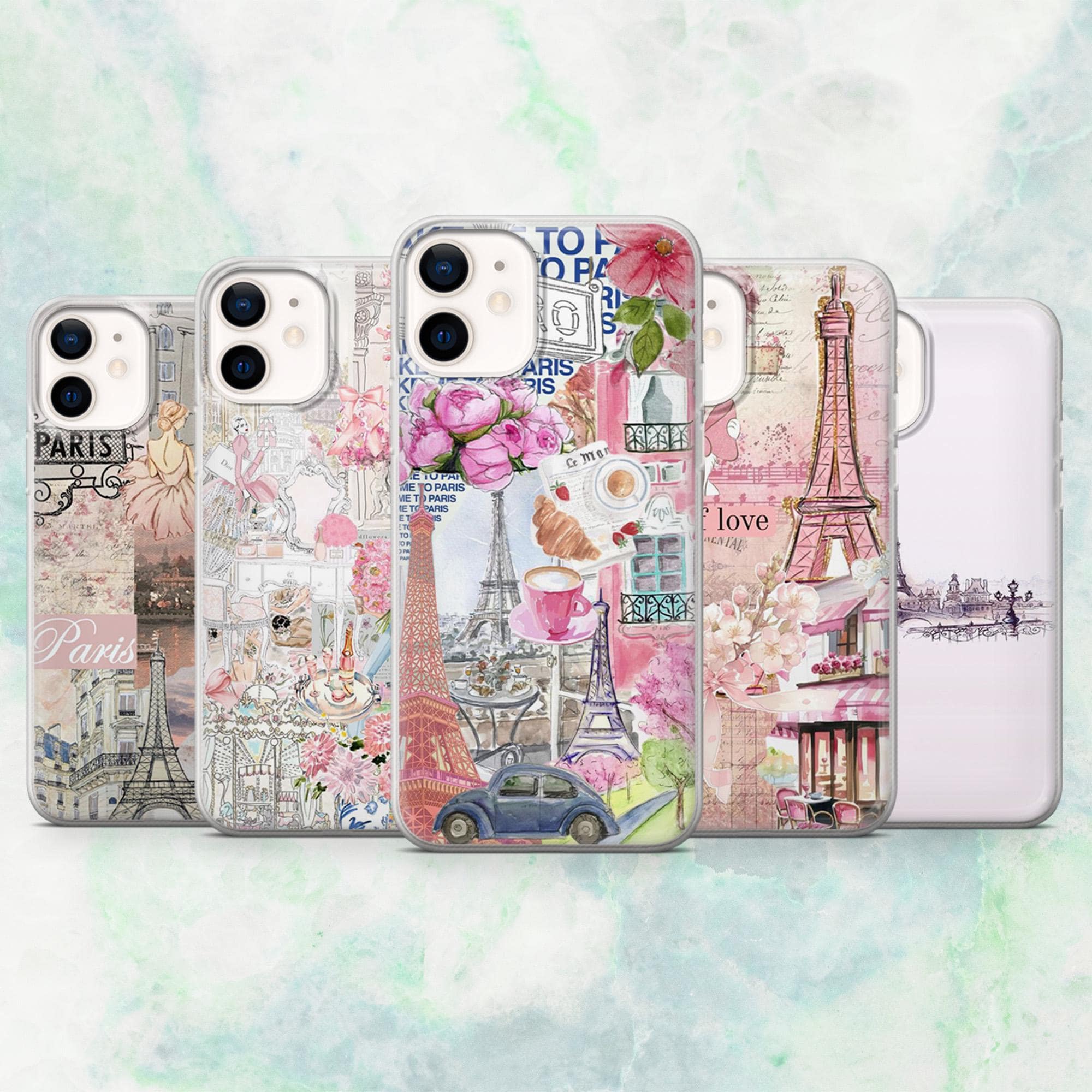 Coque de téléphone avec motif tour Eiffel de Paris vintage